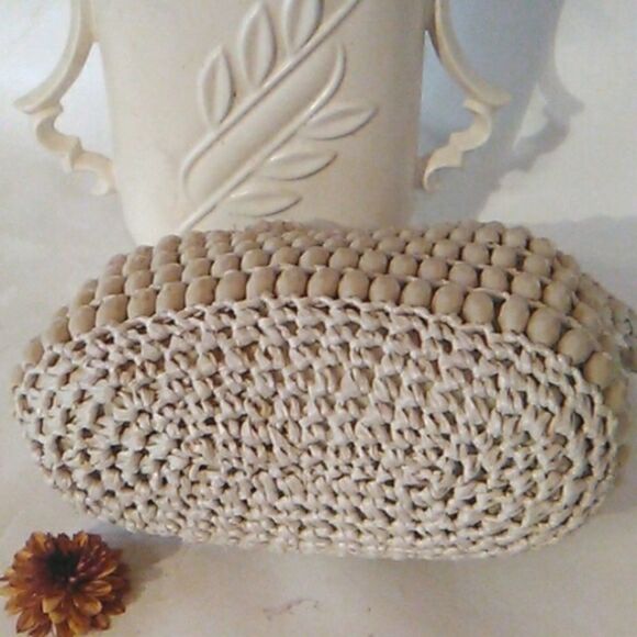 Vintage Italian Beaded Crocheted Bag - Picture 3 of 9